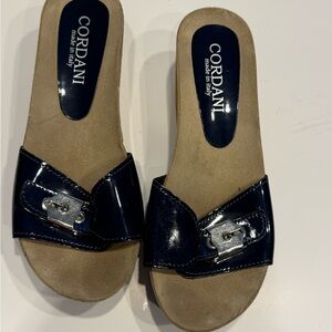 Cordani Aries Wedge Slide Dark Blue Patent Mules made in Italy size 37 (7)
